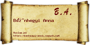 Bánhegyi Anna névjegykártya