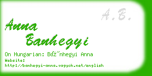 anna banhegyi business card